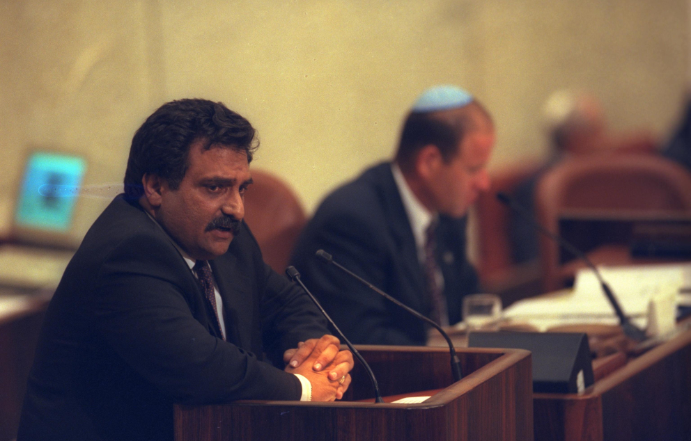 Azmi Bishara delivering a speech at the Knesset Plennum 1999 Avi Ohayon