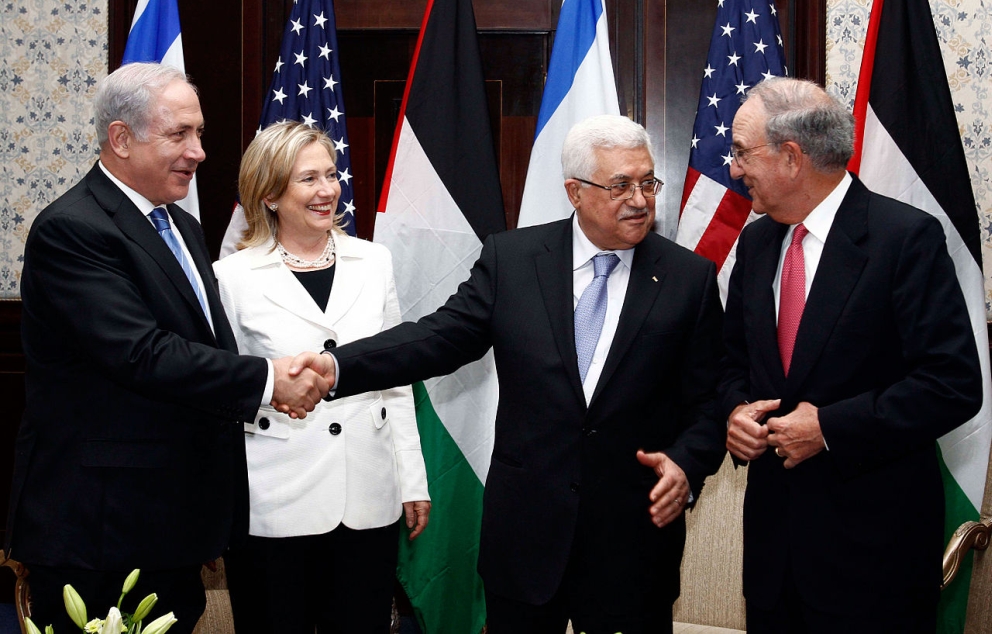 Benjamin Netanyahu and Mahmoud Abbas in the Direct talks in Sharm El Sheikh Egypt on September 14 2010