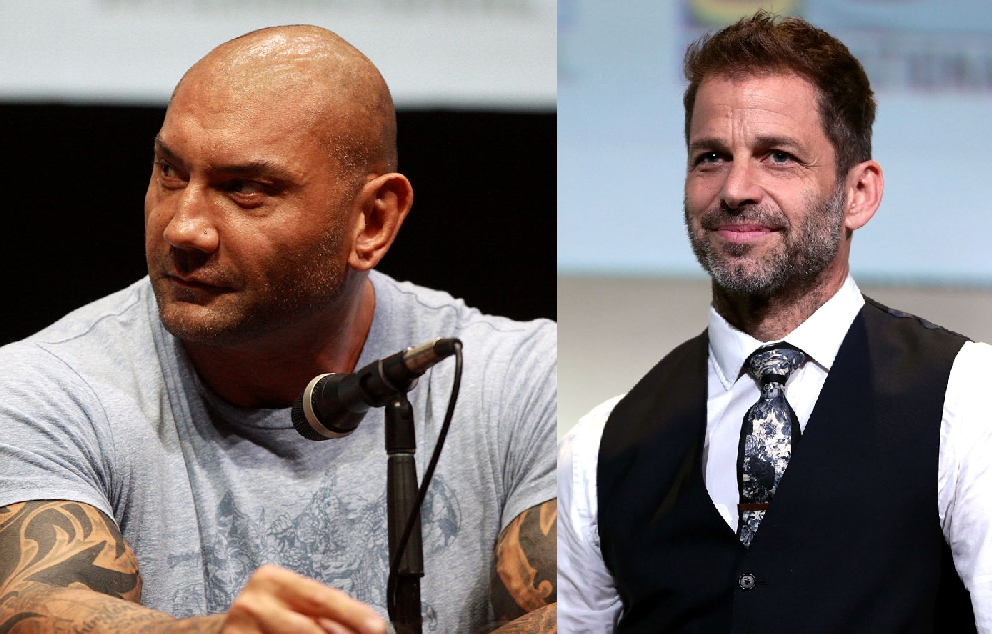 Dave Bautista and Zack Snyder
