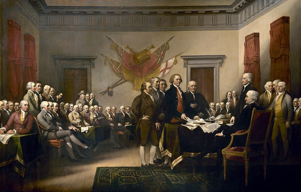 "הכרזת העצמאות" מאת ג'ון טראמבל   מקור: ויקיפדיה