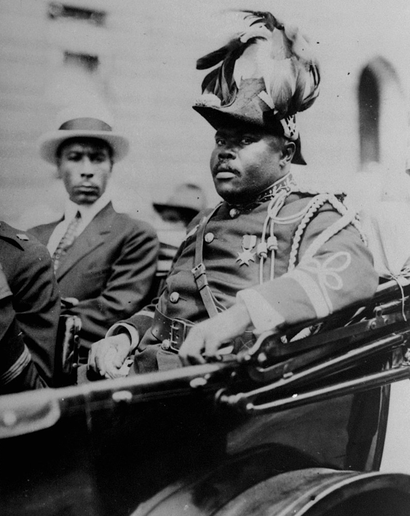 Marcus Garvey is shown in a military uniform as the Provisional President of Africa during a parade 1922 Associated Press