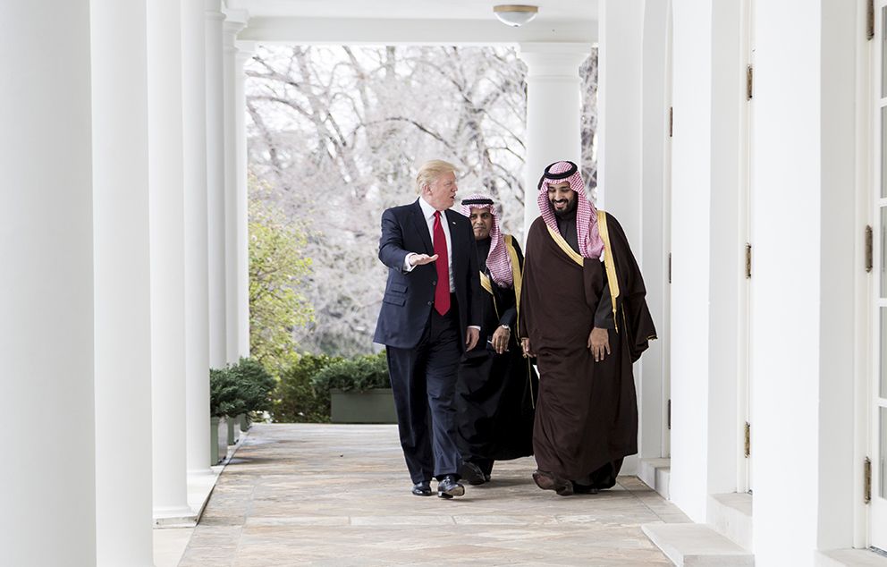 Mohammad Bin Salman and President Donald Trump Cropped