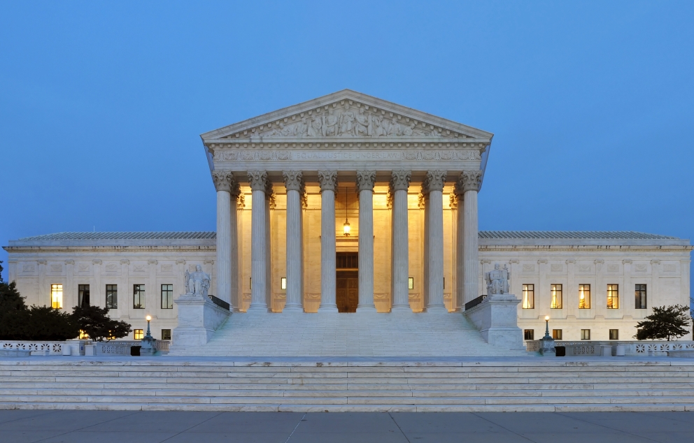 Panorama of United States Supreme Court Building at Dusk