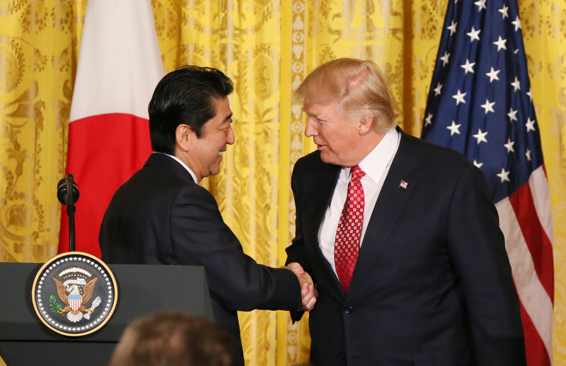 Shinzō Abe and Donald Trump in Washington D