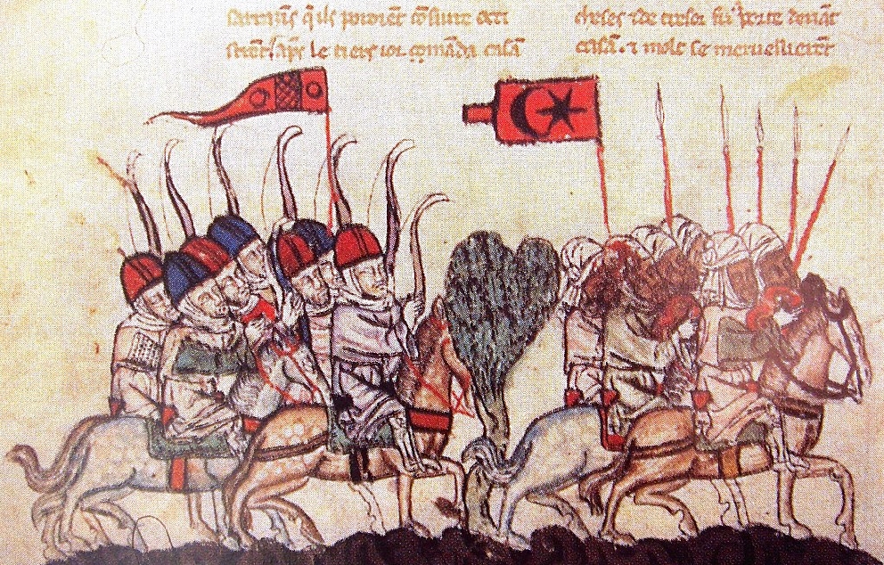 צבא האילח'אנות רודף אחר הצבא הסולטאנות הממלוכית לאחר התבוסה בקרב ואדי אל-ח'זנדאר באיור מתוך מתוך כרוניקה ארמנית מתחילת המאה ה-14   מקור: ויקיפדיה (הספרייה הלאומית של צרפת)