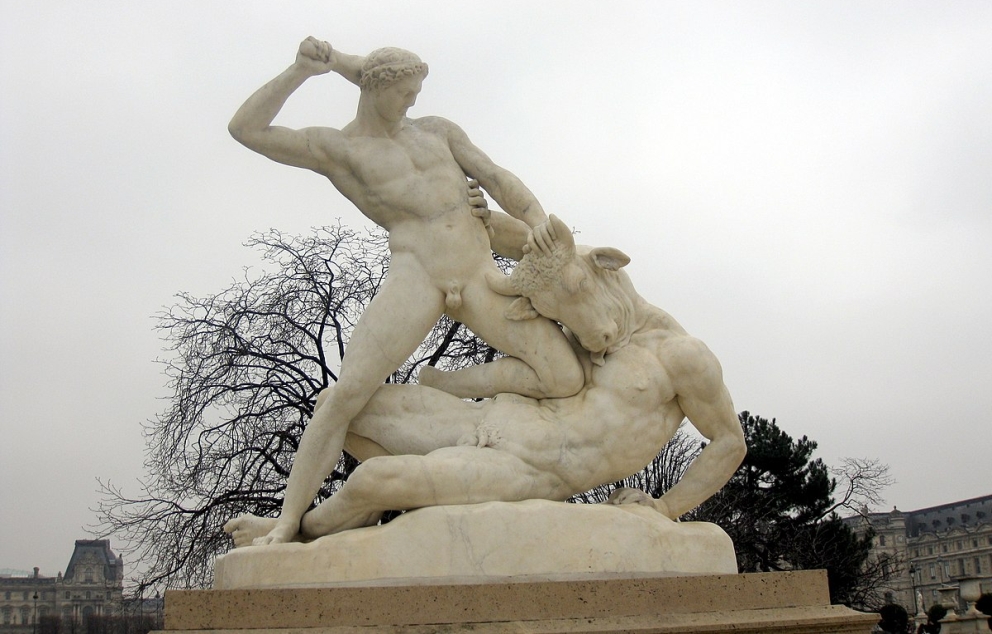 "תסאוס והמינוטאור" של הפסל אטיין-ז'ול רמי בגני הטווילרי, פריז   מקור: ויקיפדיה (דרור אבי)