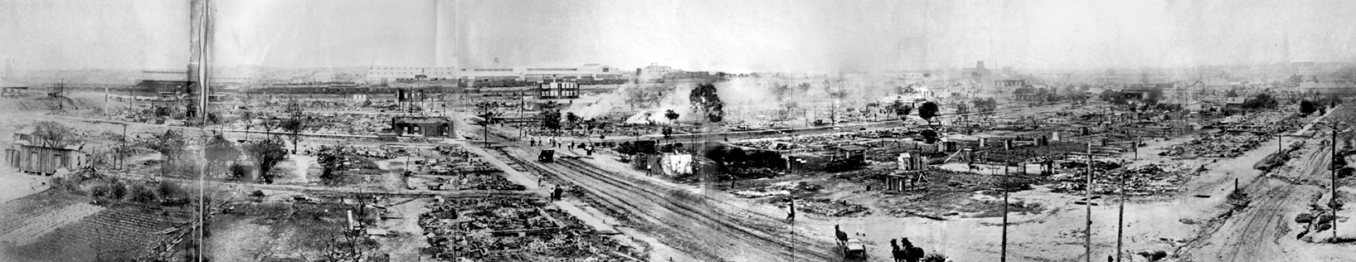 Tulsa Race Massacare Panorama of the ruined area tulsa race riots restoration