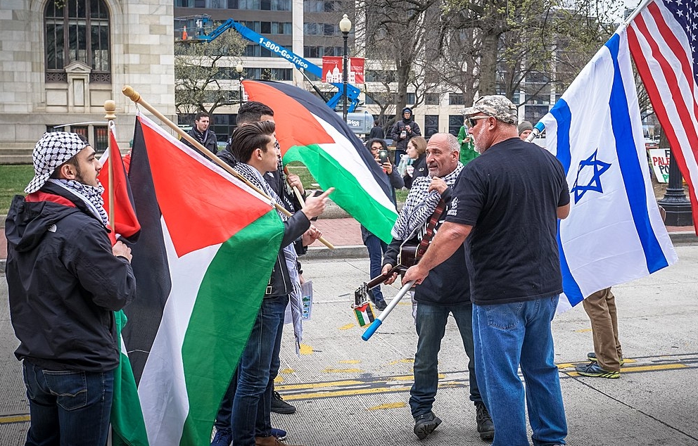 הפגנה נגד ישראל, וושינגטון די.סי., 2017   מקור: ויקיפדיה (טד איתן)